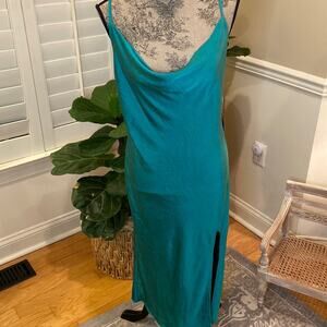 Justify emerald green slip dress nwt